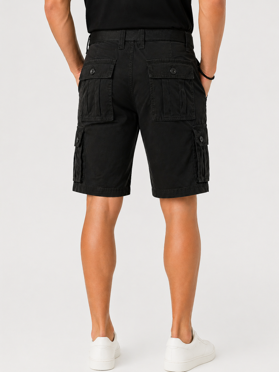 Men's Cargo Shorts with Multiple Pockets and Regular Fit