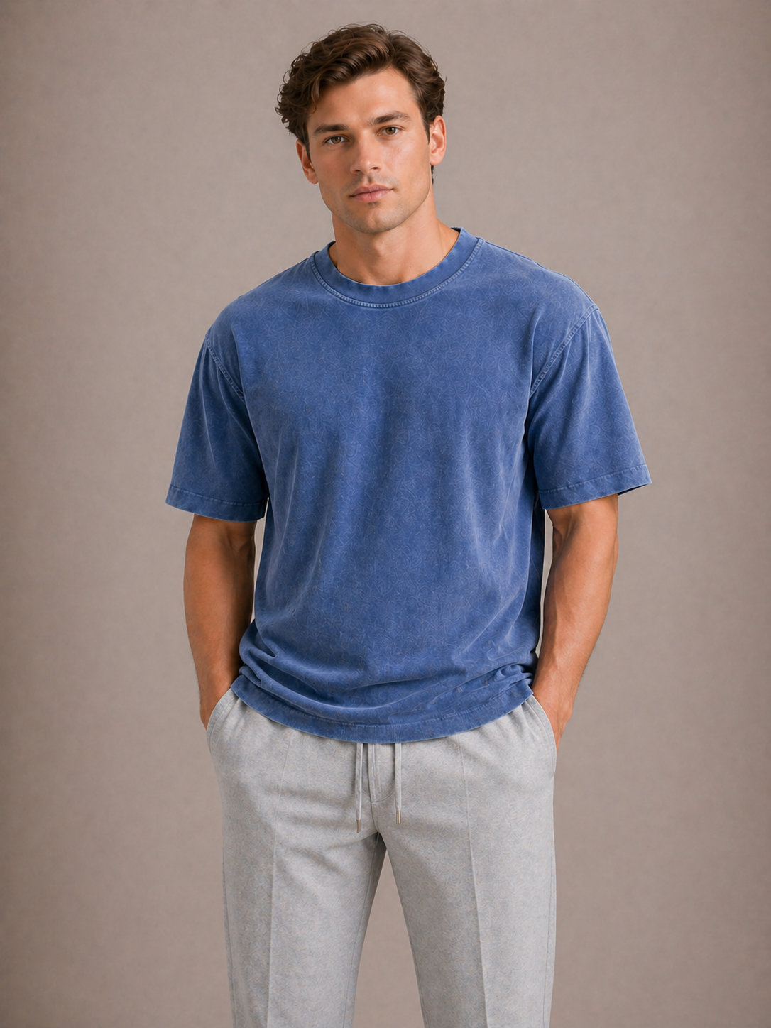 Men's Oversized Cotton T-Shirt with Relaxed Fit