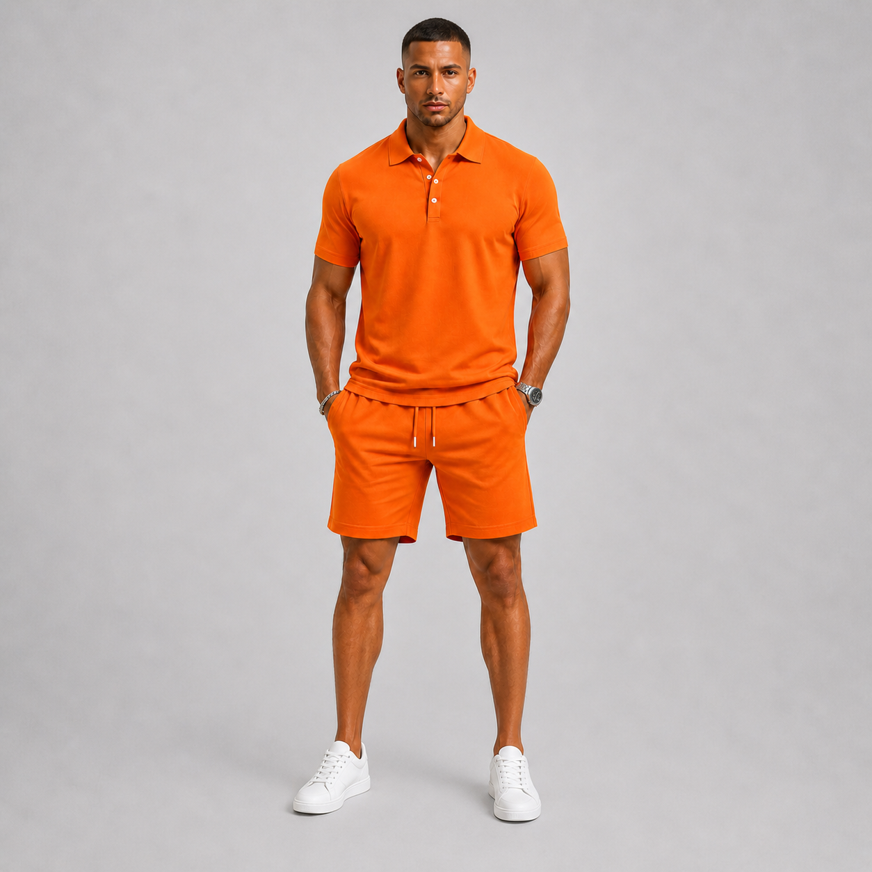 Men's Summer Sports Set in Polo and Shorts