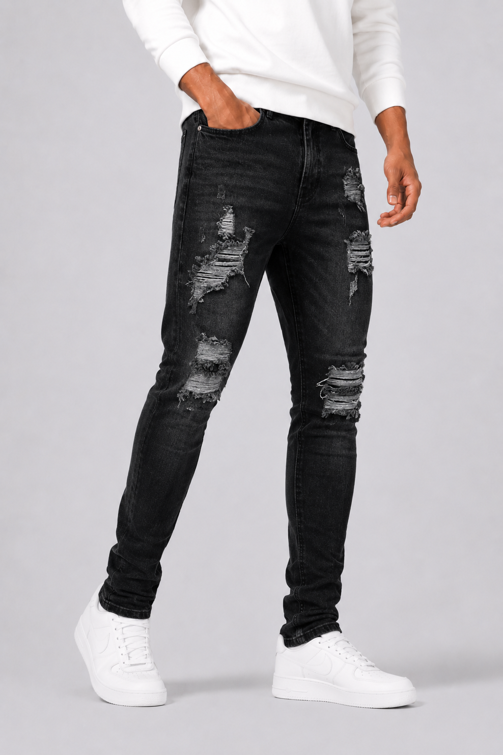 Men's Slim-Fit Ripped Jeans