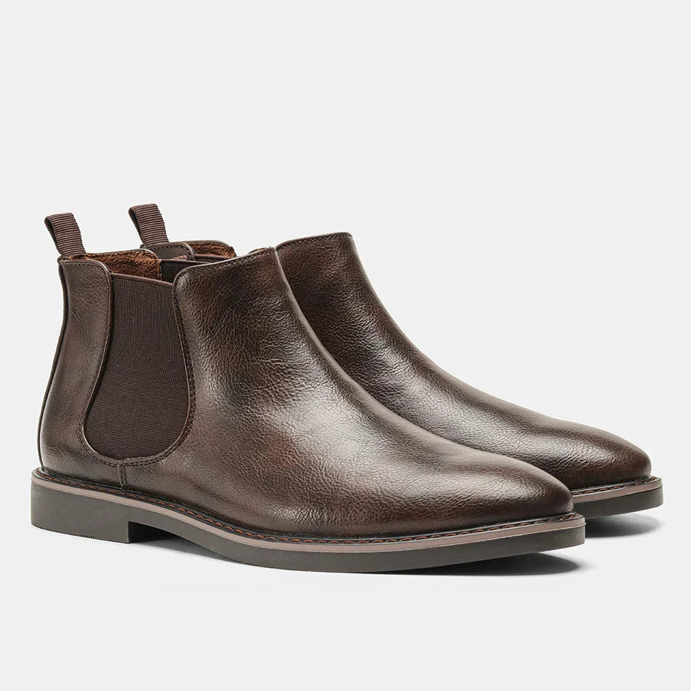 Men's Retro Synthetic Leather Slip-On Chelsea Boots