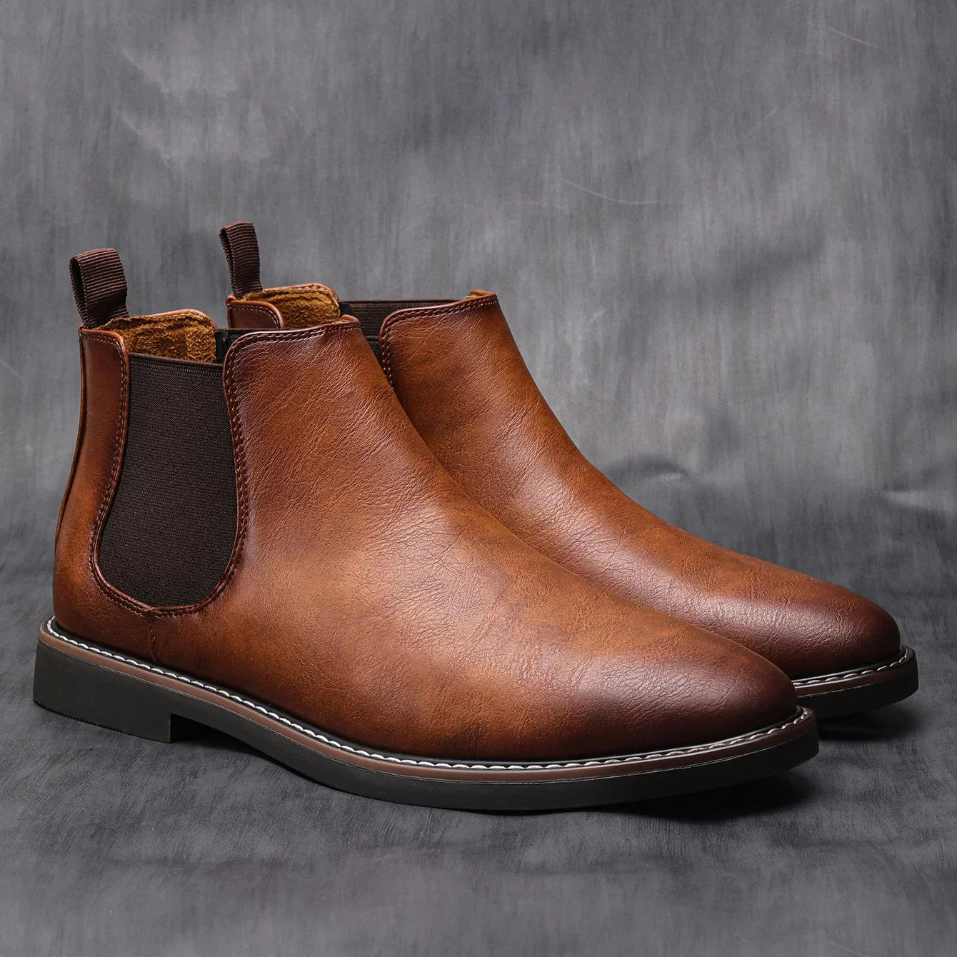 Men's Retro Synthetic Leather Slip-On Chelsea Boots