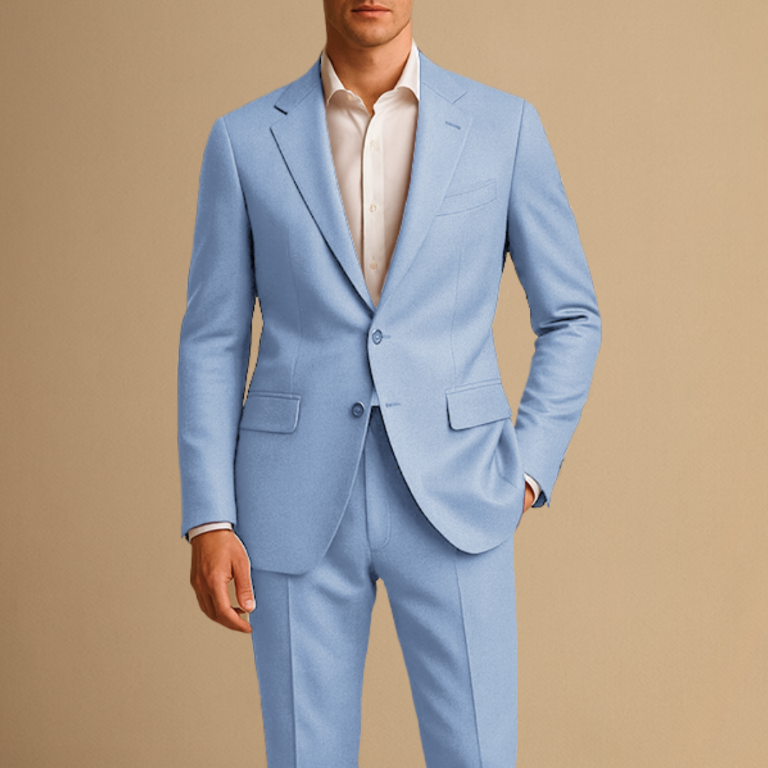 Men's Slim Fit Two-Piece Suit, Lightweight for Weddings