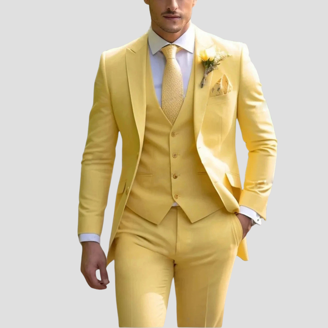 Men's Three-Piece Tailored Suit, Slim Fit for Weddings