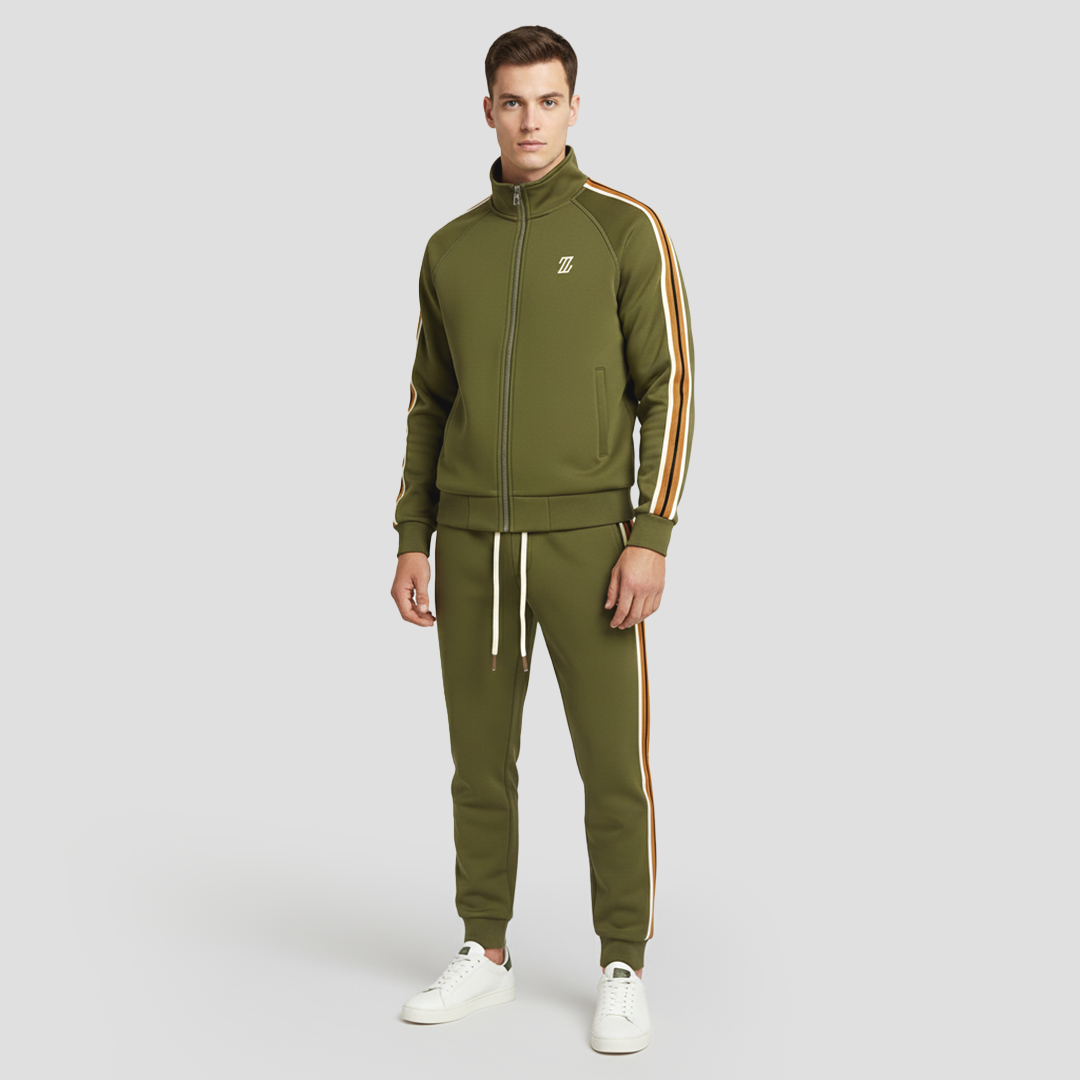 Men's Striped Tracksuit Set, Breathable Fabric