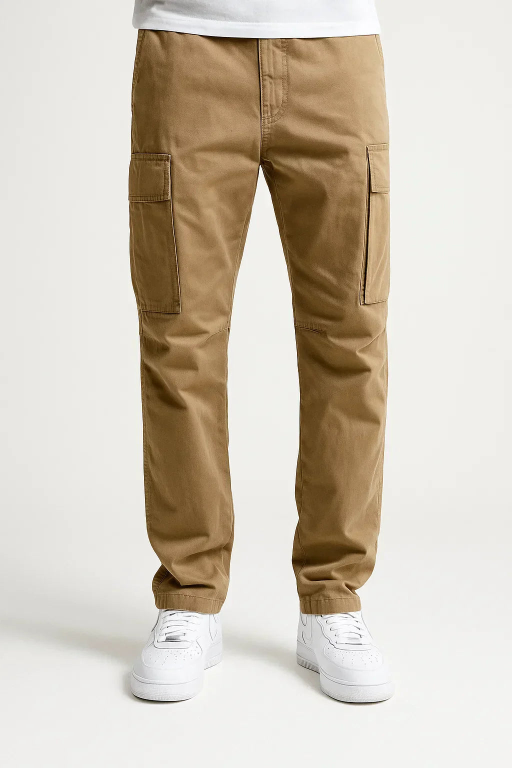 Men's Cotton Cargo Trousers with Elasticated Waist, Loose Fit