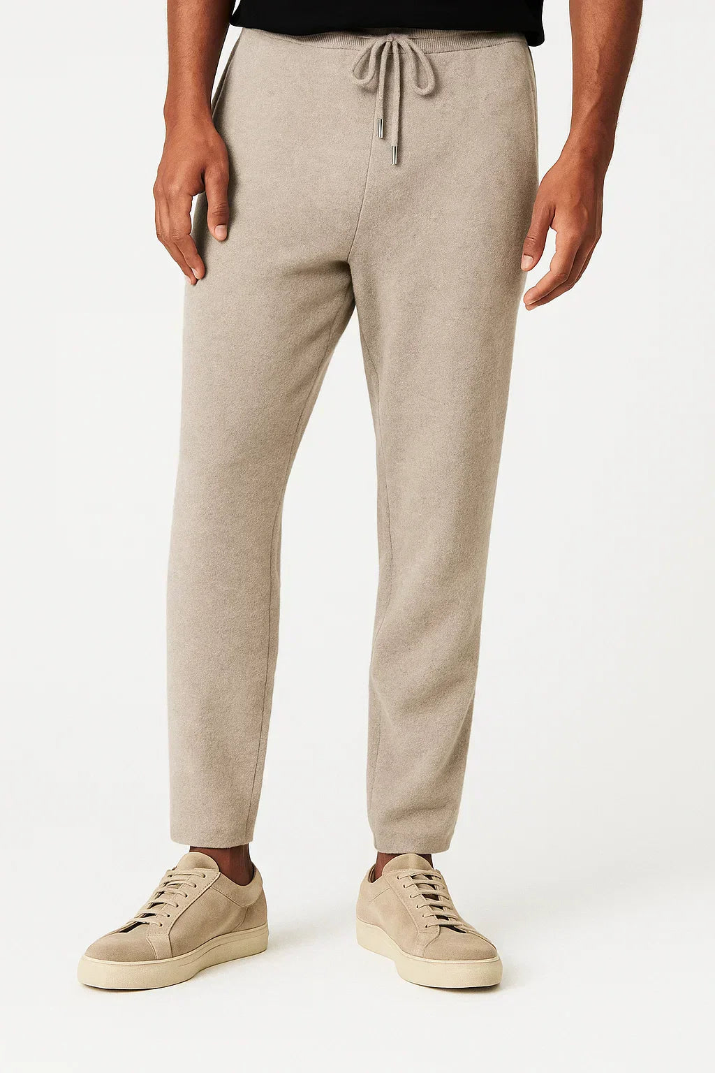 Men's High-Waisted Merino Wool Trousers, Thick and Warm