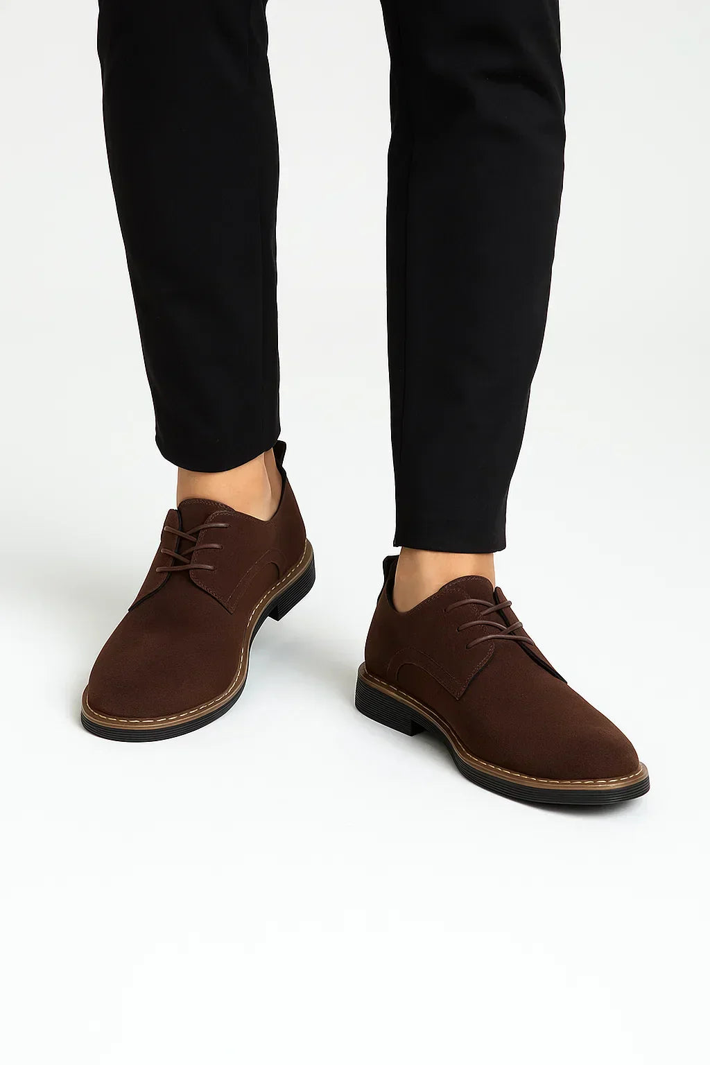 Men's Suede Leather Oxford Lace-Up Shoes, Business Casual