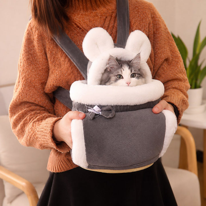 Winter Warm Cat Carrier Backpack for Cold-Weather Outings