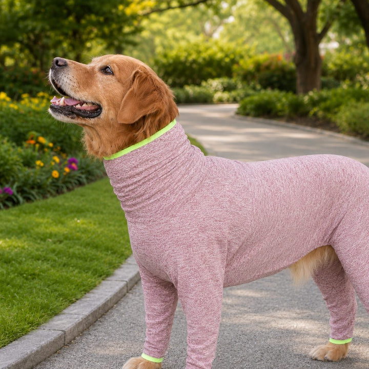 Large Dog Full-Body Suit for Indoor Wear | Stretch 4-Leg Coverall