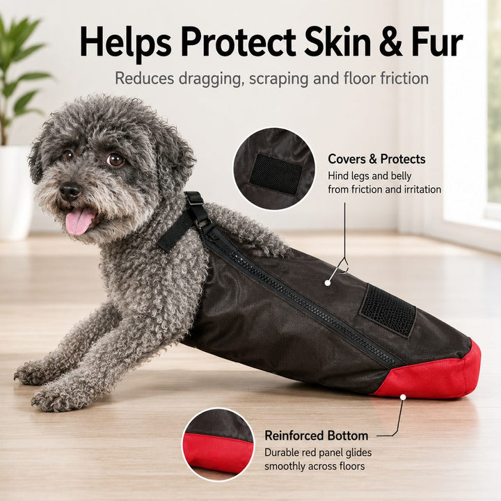 Dog Mobility Drag Bag for Indoor Scooting | Hind Leg Protection for Senior & Disabled Dogs