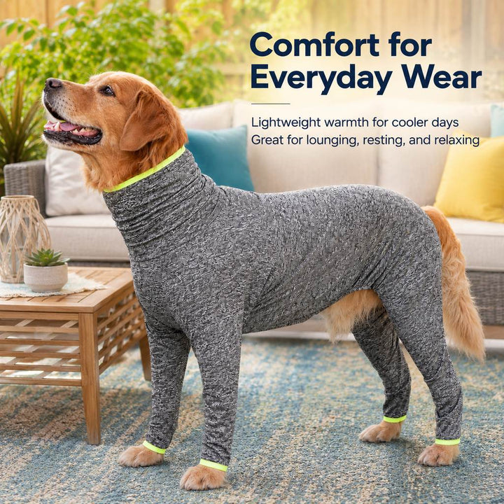 Large Dog Full-Body Suit for Indoor Wear | Stretch 4-Leg Coverall