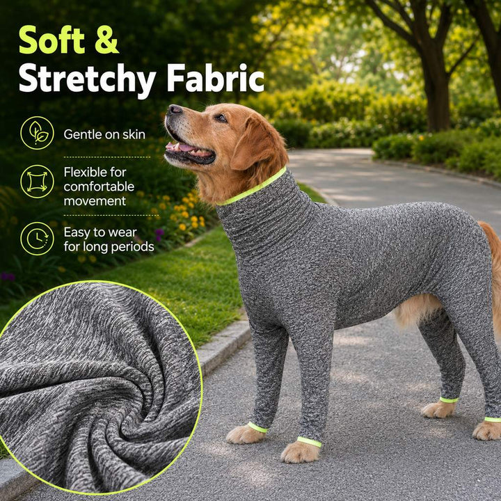 Large Dog Full-Body Suit for Indoor Wear | Stretch 4-Leg Coverall