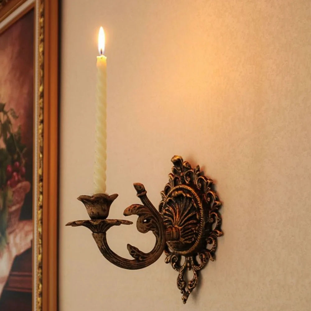 Candle Sconce | Ornate Vintage Design, Rich Cast Iron