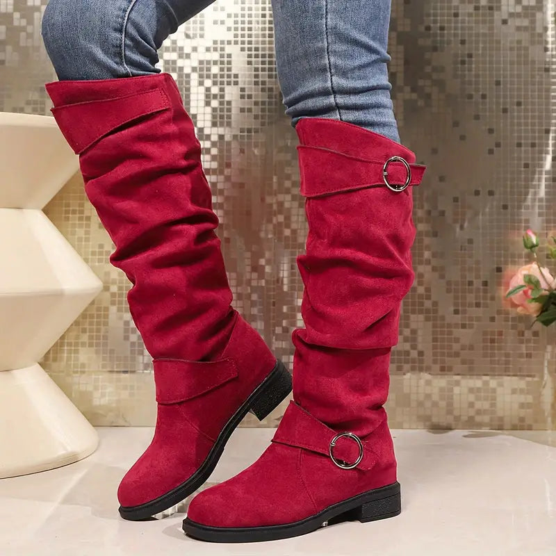 Women's Knee-High Boots with Decorative Ring