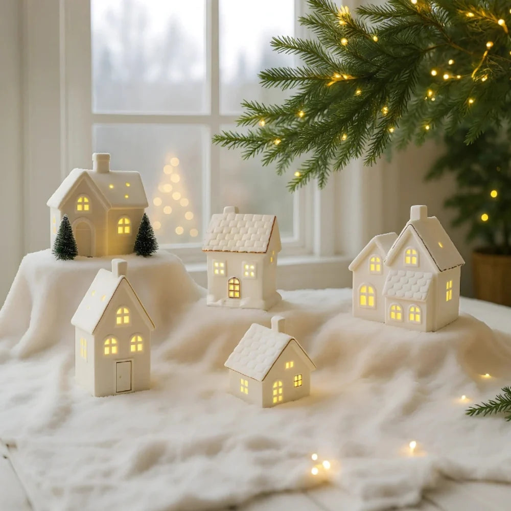 Ceramic Christmas Village | Handcrafted Light-Up Houses