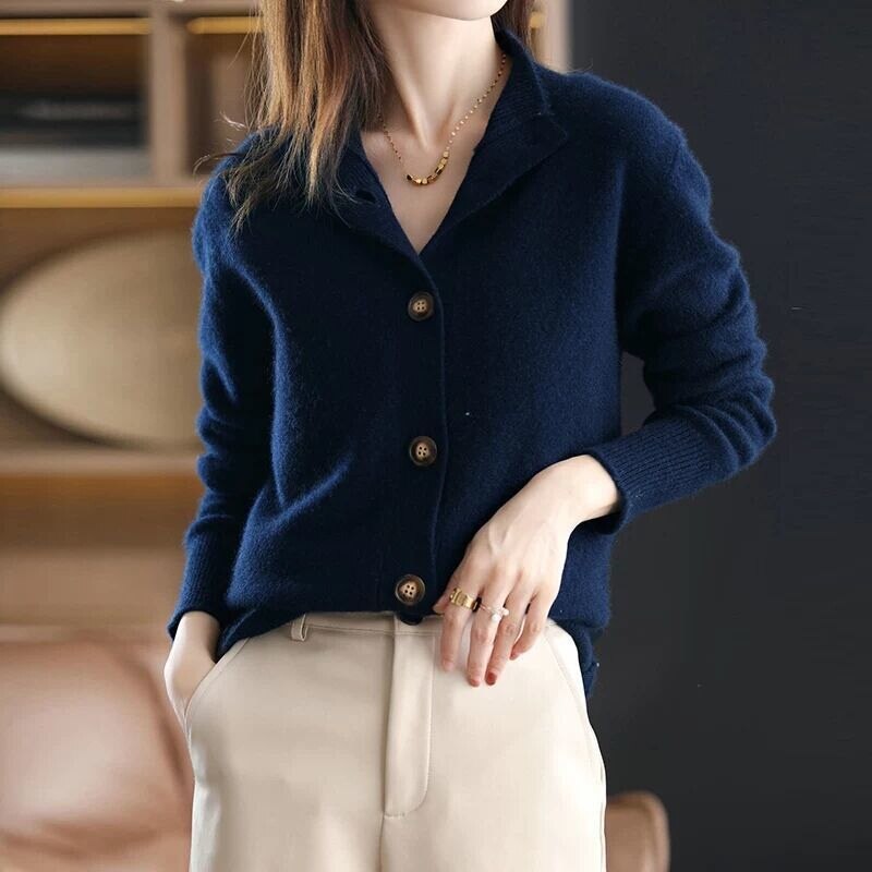 Women's Warm Button-Front Cardigan Jumper