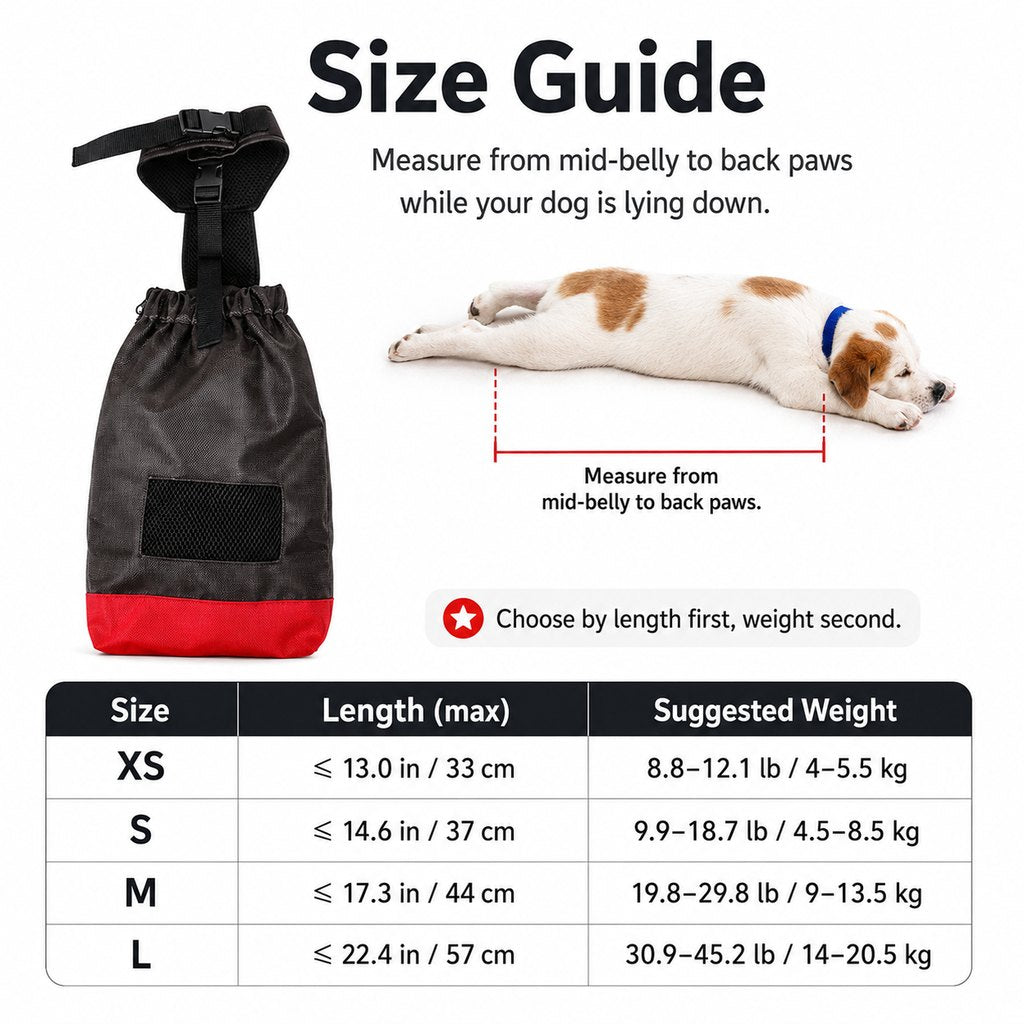 Dog Mobility Drag Bag for Indoor Scooting | Hind Leg Protection for Senior & Disabled Dogs
