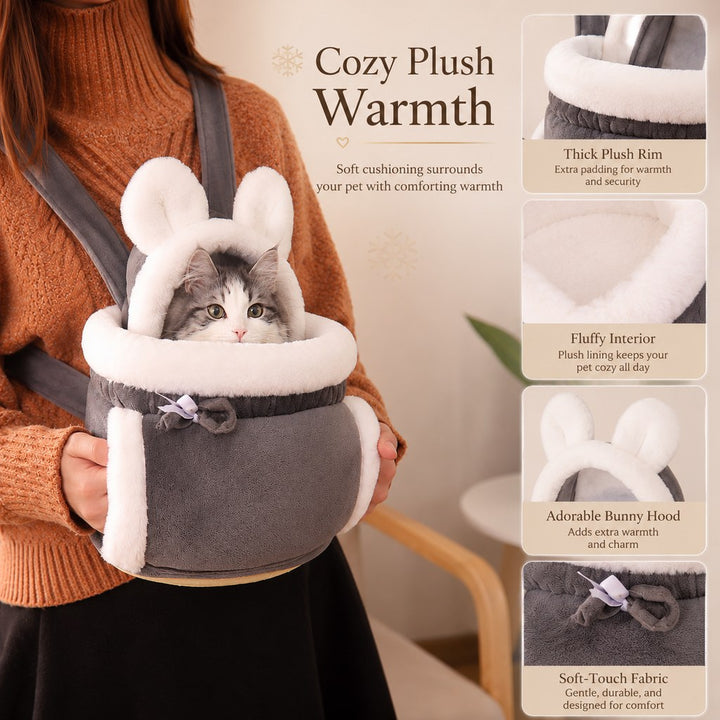 Winter Warm Cat Carrier Backpack for Cold-Weather Outings