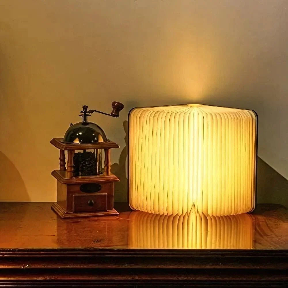 Folding Wooden Book Lamp | Rechargeable Foldable Night Light