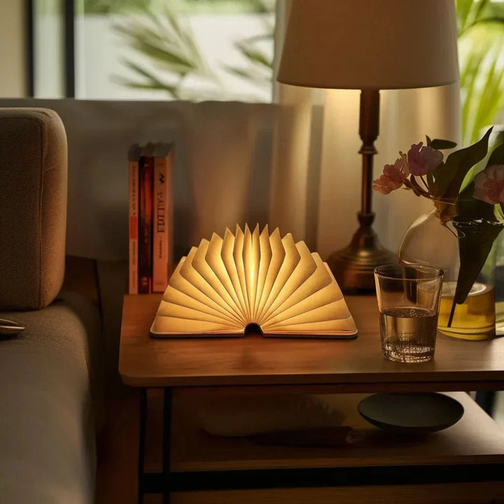 Folding Wooden Book Lamp | Rechargeable Foldable Night Light