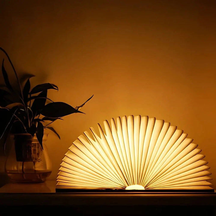 Folding Wooden Book Lamp | Rechargeable Foldable Night Light