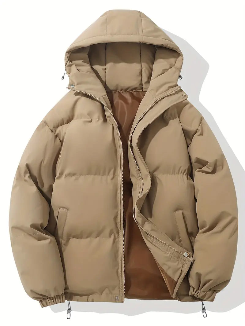 Hooded Quilted Puffer Jacket for Women with Drawstring Hem (1)