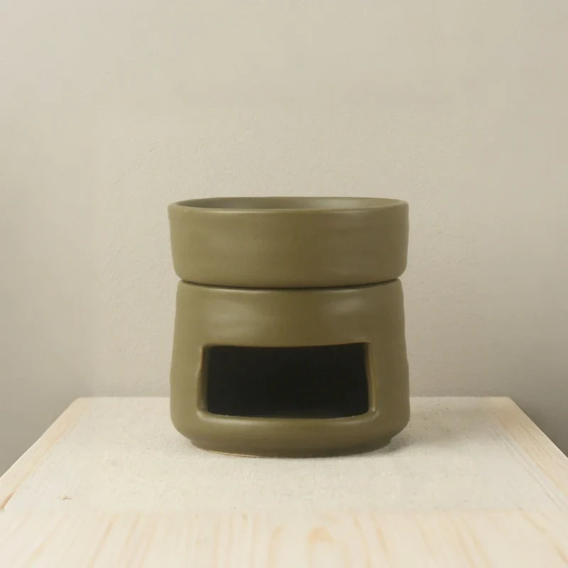 Ceramic Diffuser | Dual-Chamber Functionality, Serene Candle Glow