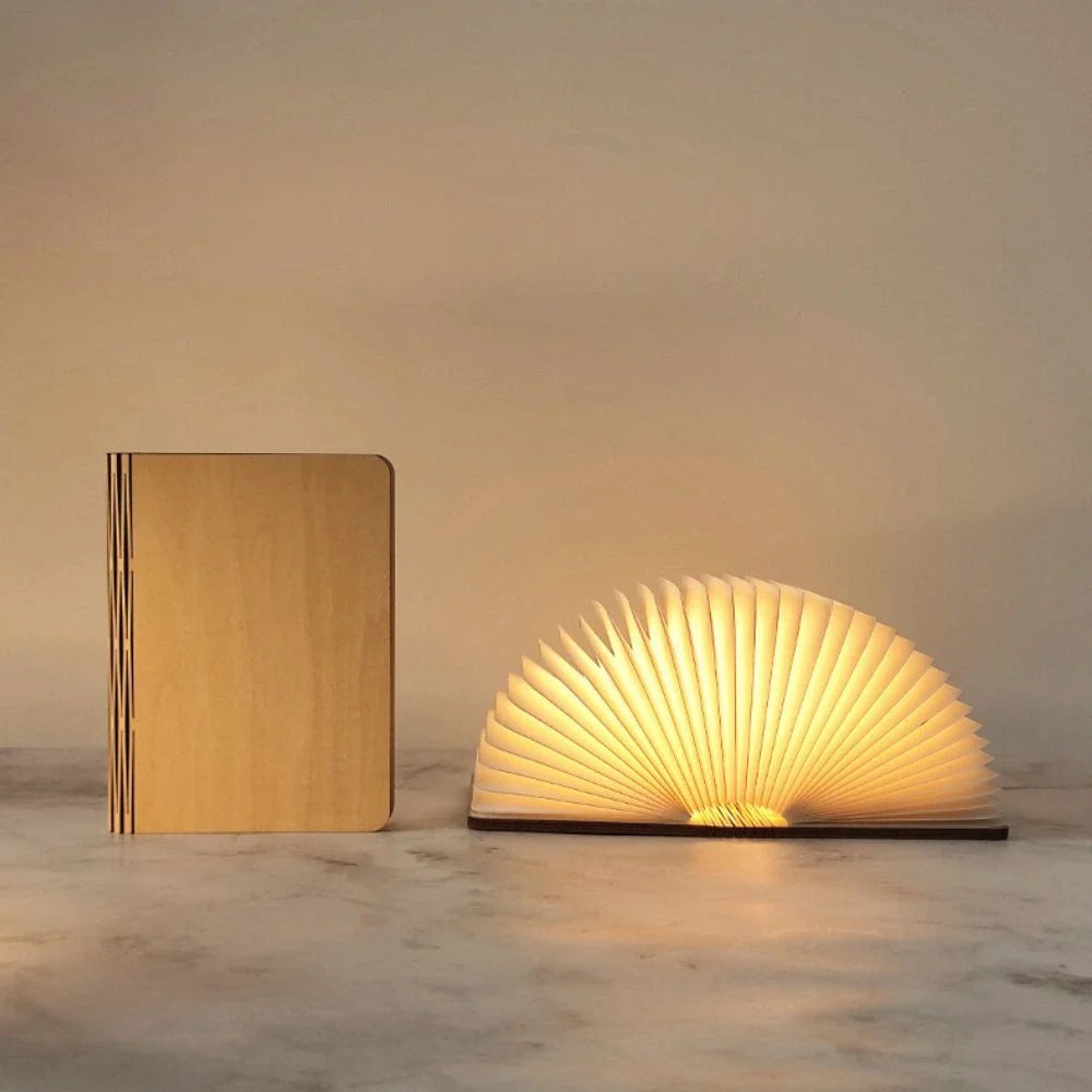 Folding Wooden Book Lamp | Rechargeable Foldable Night Light