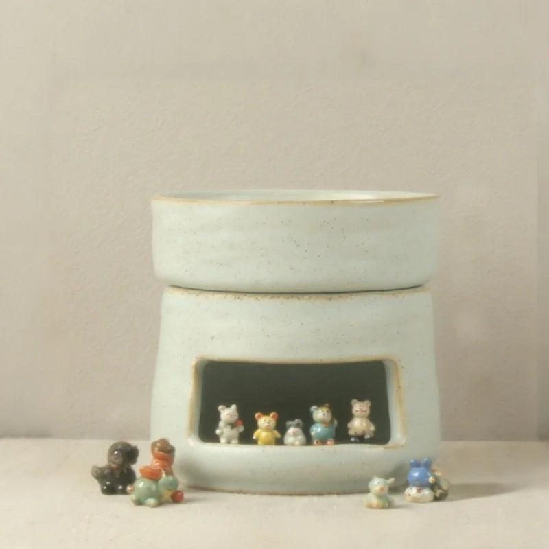 Ceramic Diffuser | Dual-Chamber Functionality, Serene Candle Glow