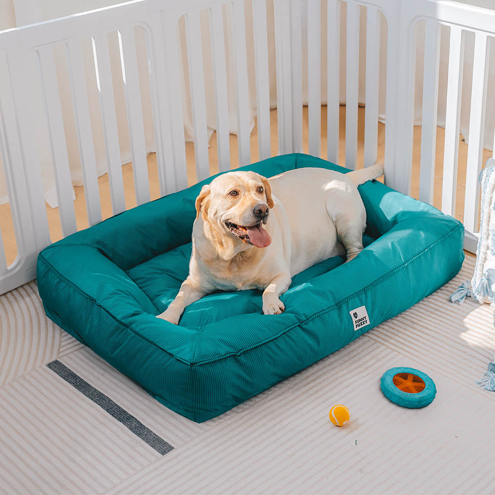 Large Dog Bed with Orthopedic Cushion and Waterproof Scratch Resistant Fabric