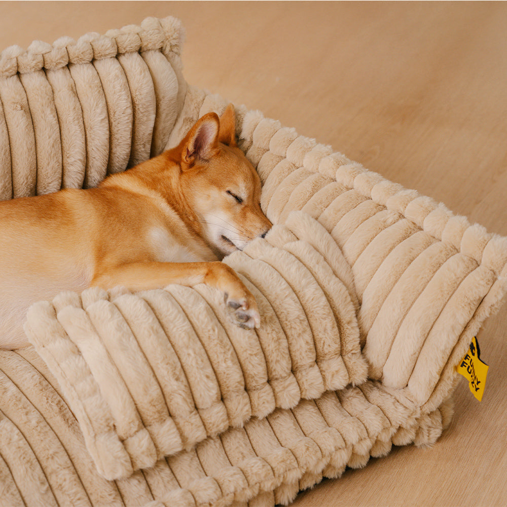 Orthopedic Dog Sofa Bed with Egg Crate Foam and Washable Plush Cover