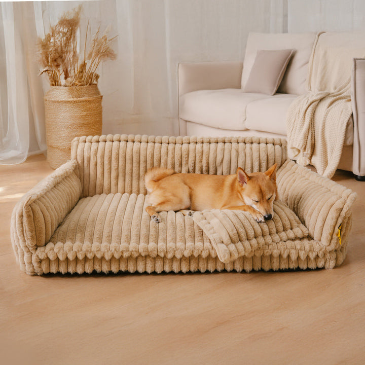 Orthopedic Dog Sofa Bed with Egg Crate Foam and Washable Plush Cover