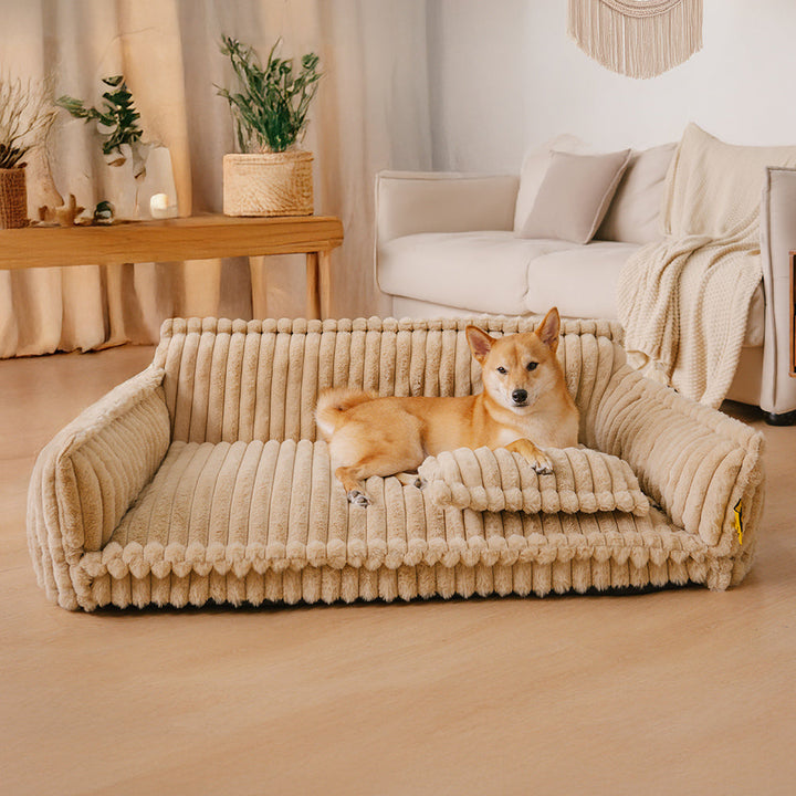 Orthopedic Dog Sofa Bed with Egg Crate Foam and Washable Plush Cover