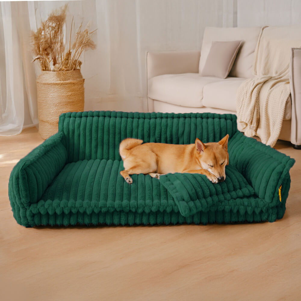 Orthopedic Dog Sofa Bed with Egg Crate Foam and Washable Plush Cover