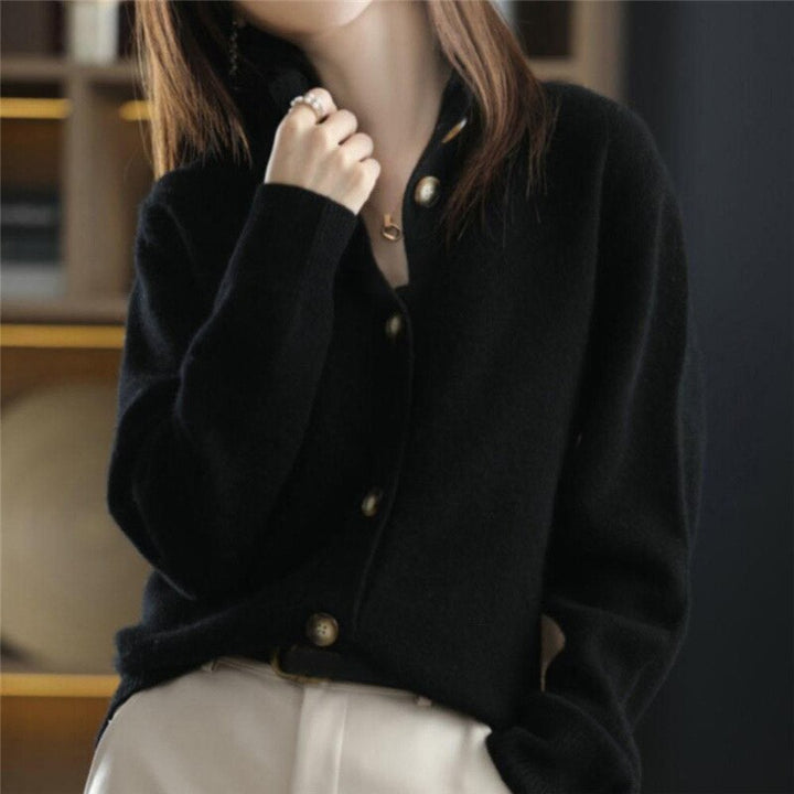Women's Warm Button-Front Cardigan Jumper