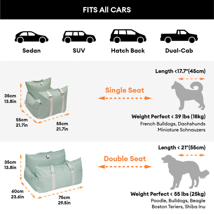 Portable Waterproof Dog Car Booster Seat with LATCH Anchors and Non Slip Base