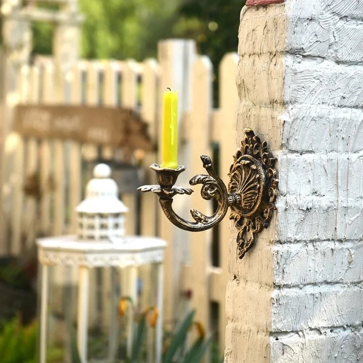 Candle Sconce | Ornate Vintage Design, Rich Cast Iron