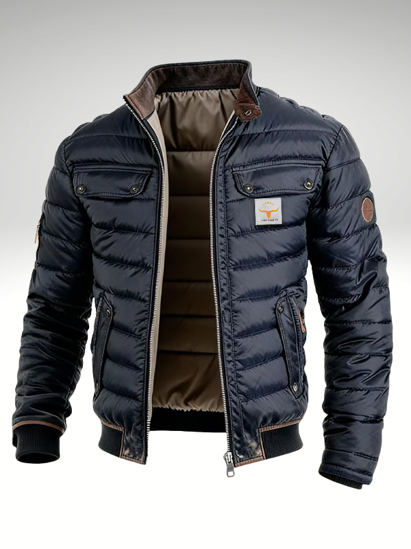 Men's Padded Jacket in Navy Blue