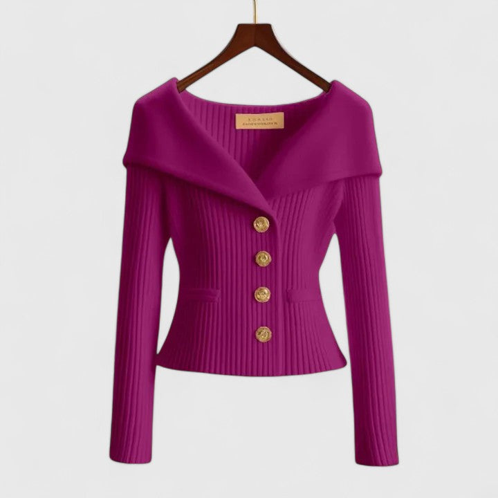 Oversized Cardigan for Women in Yellow in Purple