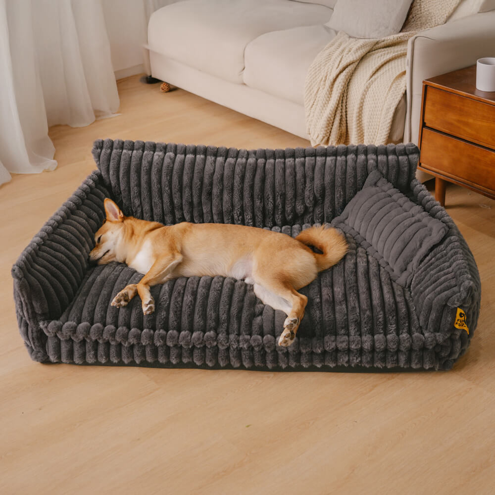 Orthopedic Dog Sofa Bed with Egg Crate Foam and Washable Plush Cover