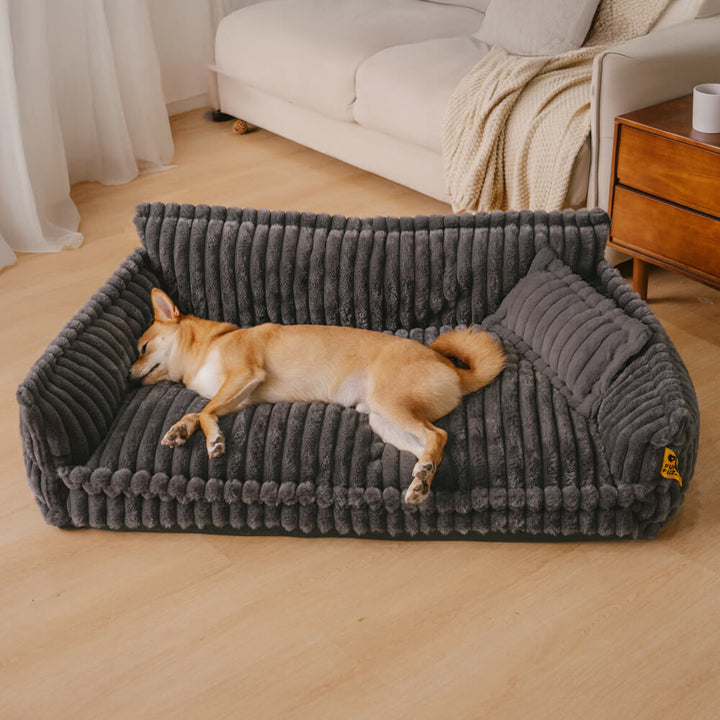 Orthopedic Dog Sofa Bed with Egg Crate Foam and Washable Plush Cover
