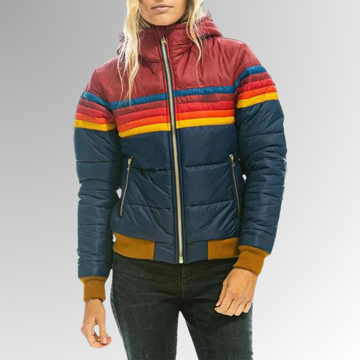 Women's Retro Striped Quilted Jacket