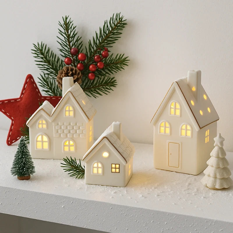 Ceramic Christmas Village | Handcrafted Light-Up Houses