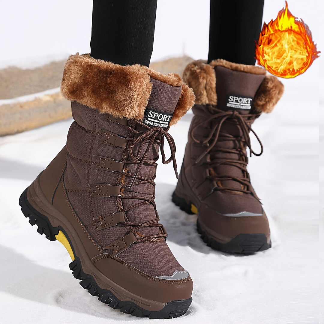 Women's Platform Boots in Dark Brown