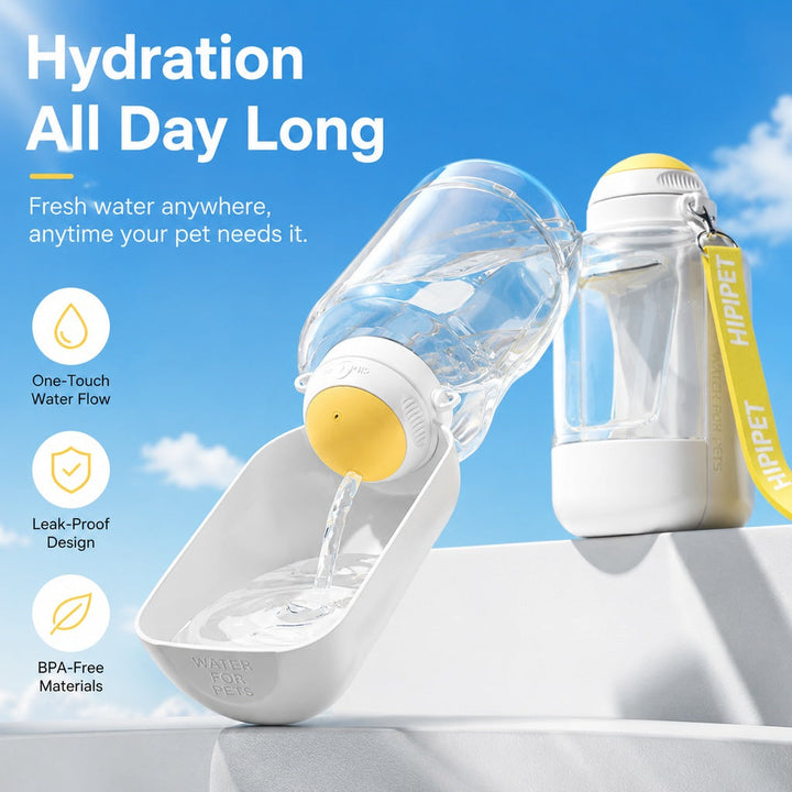 2-in-1 Portable Dog Water Bottle with Food Container