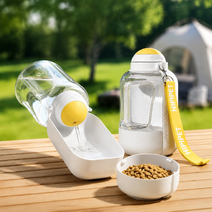 2-in-1 Portable Dog Water Bottle with Food Container