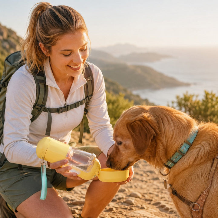 2-in-1 Portable Dog Water Bottle with Food Container