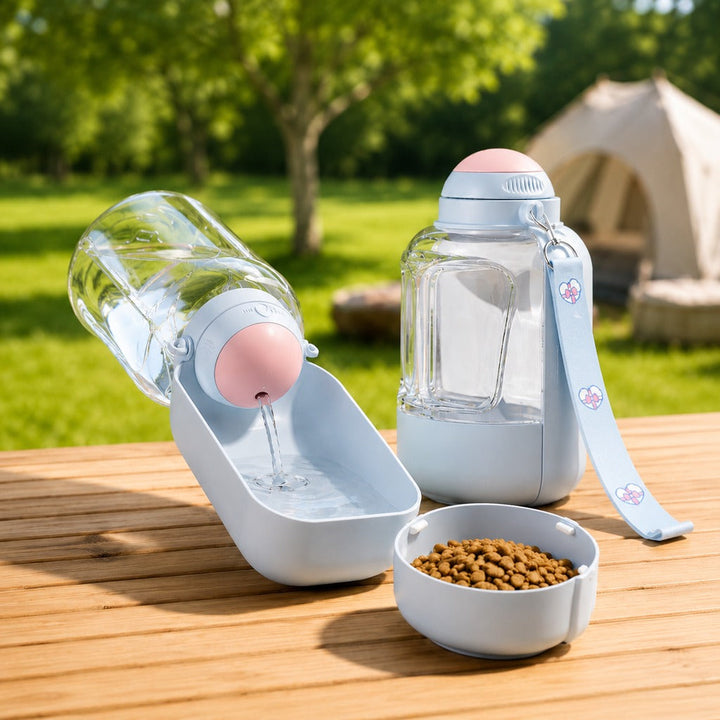 2-in-1 Portable Dog Water Bottle with Food Container