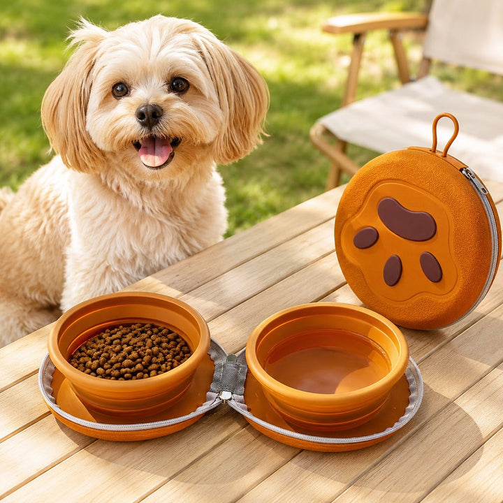 2-in-1 Collapsible Pet Travel Bowl for Walks, Parks & Road Trips